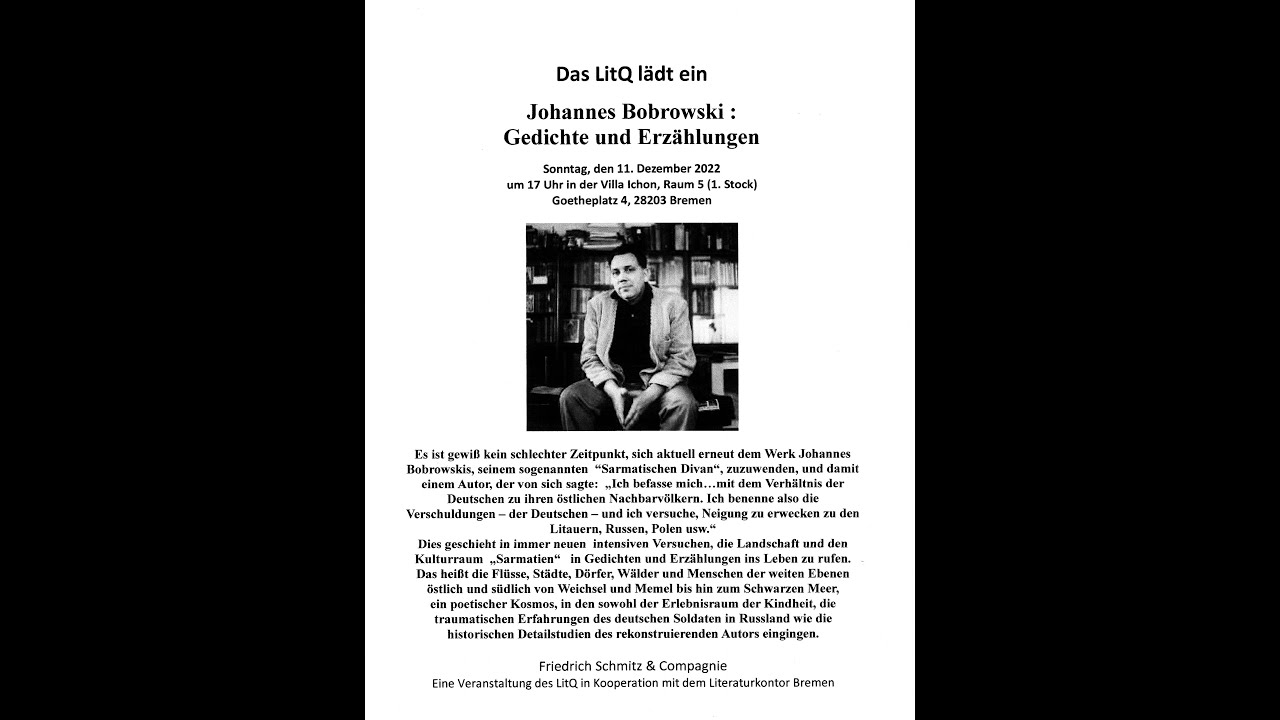 LitQ Lesung Johannes Bobrowski