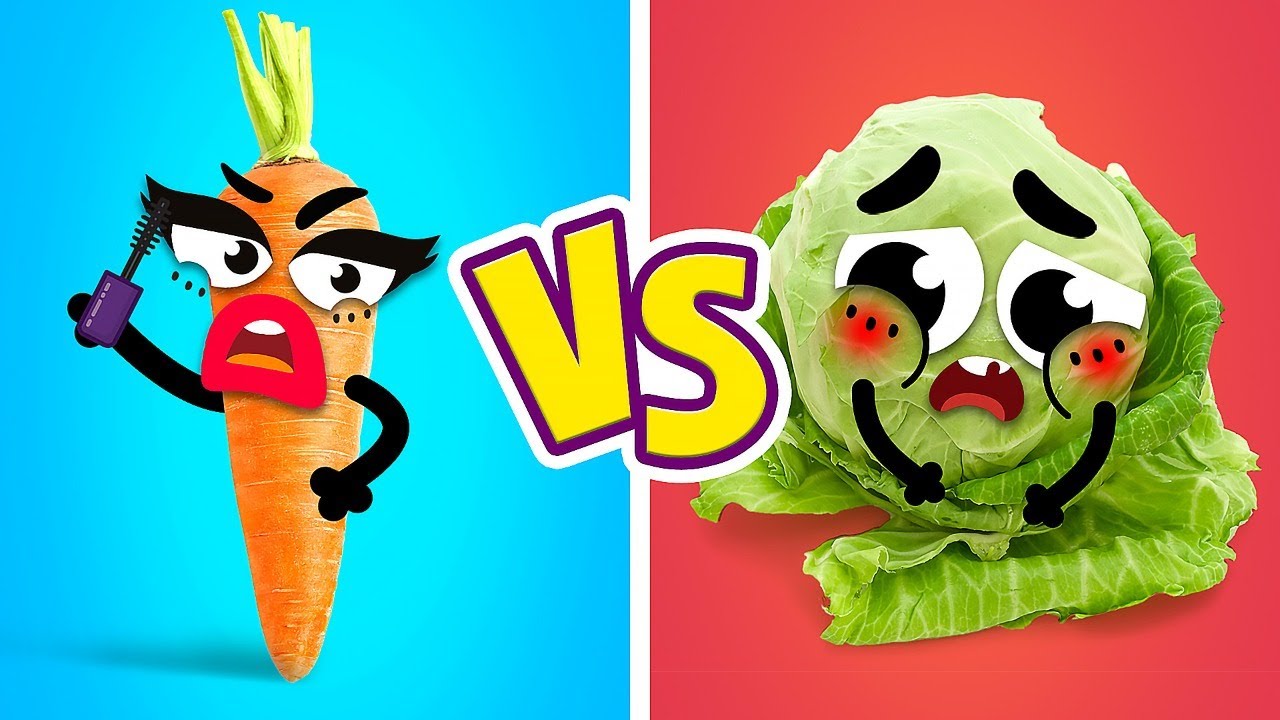 Slim glamorous fruits vs fat shy vegetables. Who is the best? - DOODLAND