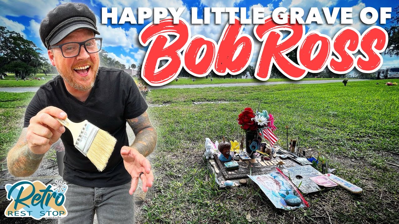 Grave Of Bob Ross At Woodlawn Memorial Park In Gotha Florida | Famous Graves & Happy Little Trees