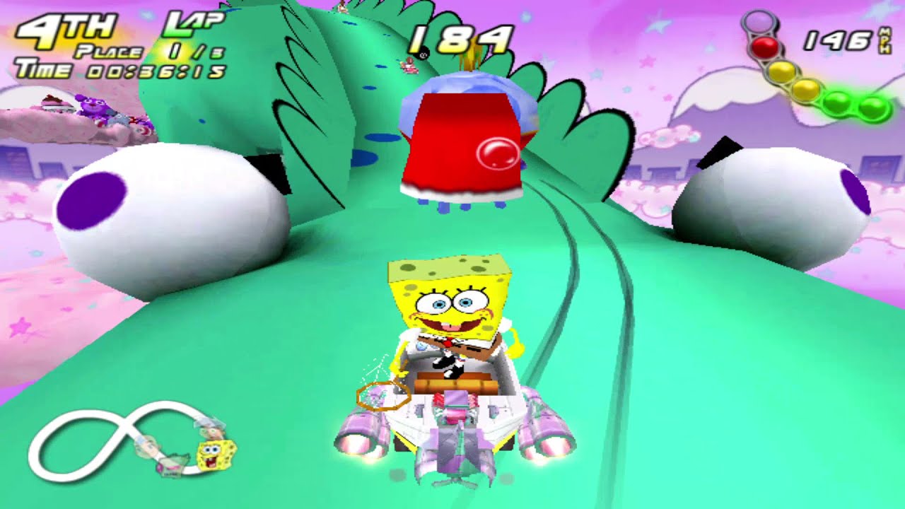 PC ARCADE NICKTOONS NITRO SPONGEBOB PLAY 2 -  ALL COURSES 1-7 UK ARCADES RAW THRILLS 1080p 60fps