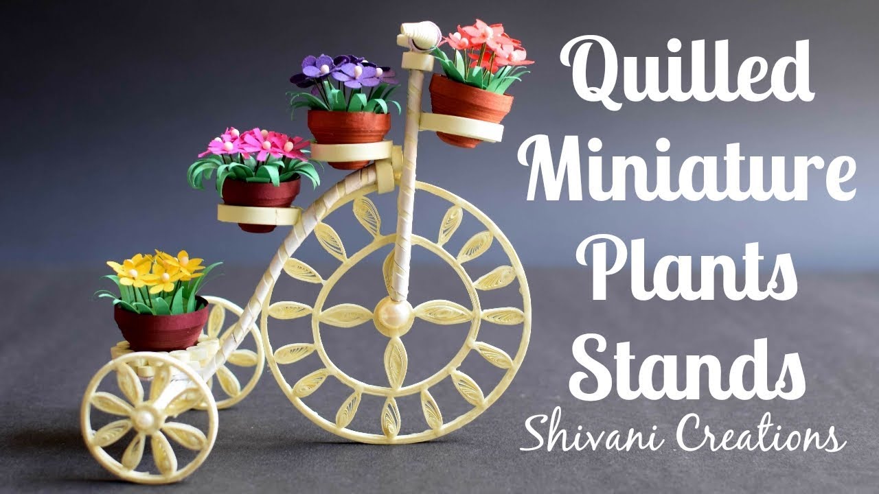 Quilling Plant Stand/ Quilled Tricycle Miniature Plant Stand