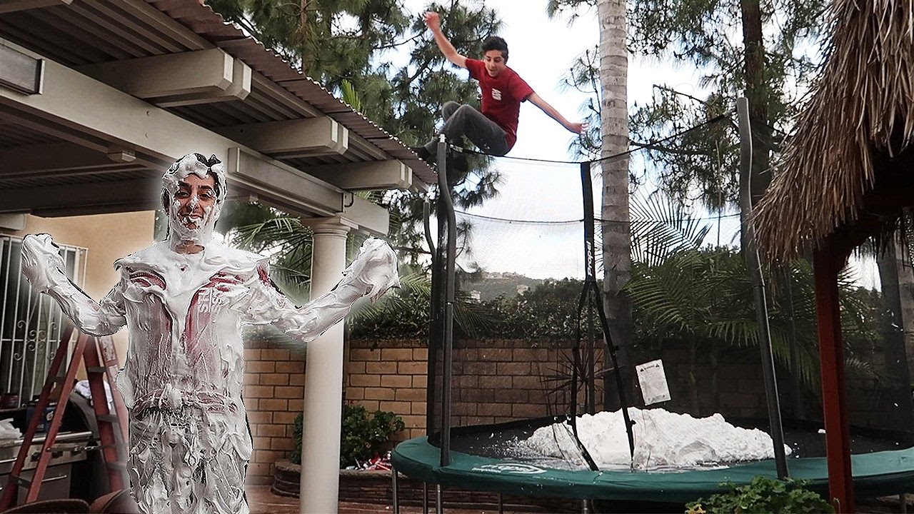TRAMPOLINE VS SHAVING CREAM (EXPLOSION) | FaZe Rug