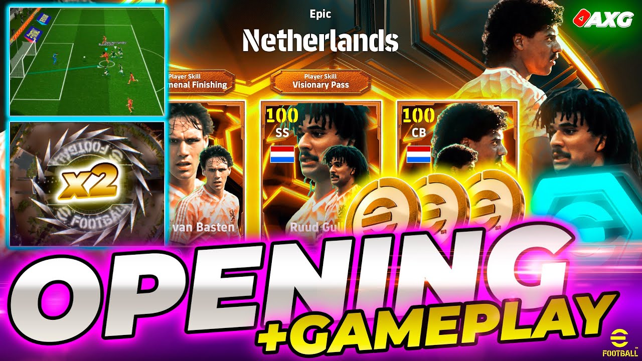 eFootball Mobile ✅ DOBE ÉPICO OPENING + GAMEPLAY 🔥 Epic Gullit, Rijkaard & Van Basten 🔥 AXG