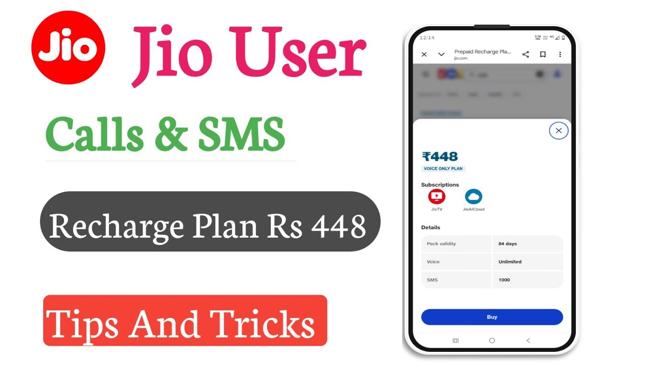 Jio Calls & SMS Only Recharge Plan Rs 448 All Details