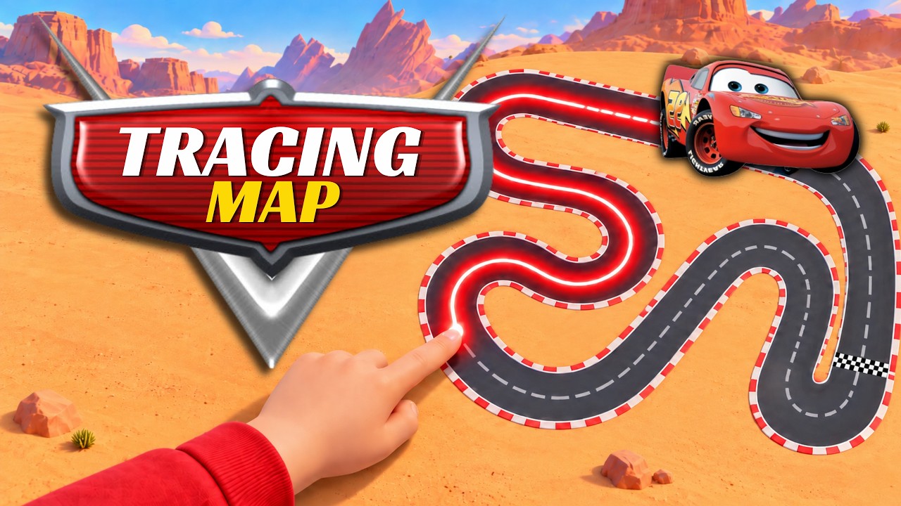 🏁 CARS MUSIC TRACING MAP | ⚡McQueen &bull; 🏜️ 🧠 Brain Break &bull; 🎼 20TH ANNIVERSARY