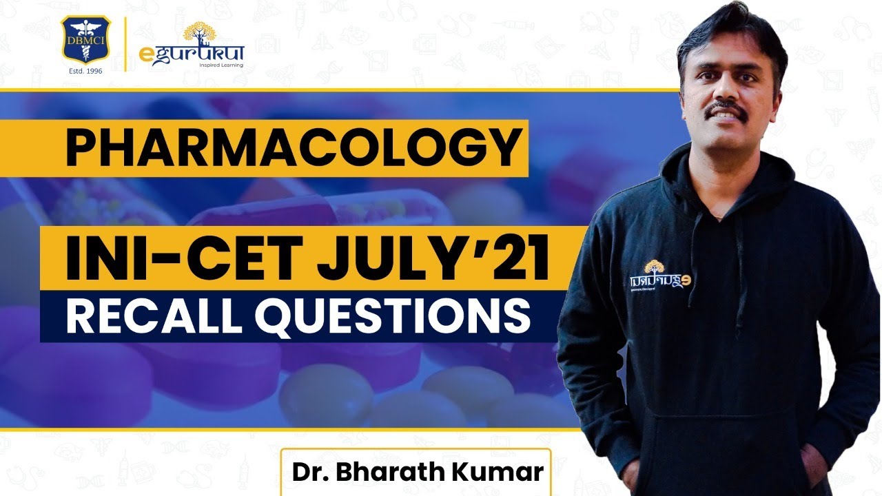 INI-CET 2021 | 20+ Recall Questions in Pharmacology | Dr. Bharath Kumar | DBMCI 100% Strike Rate