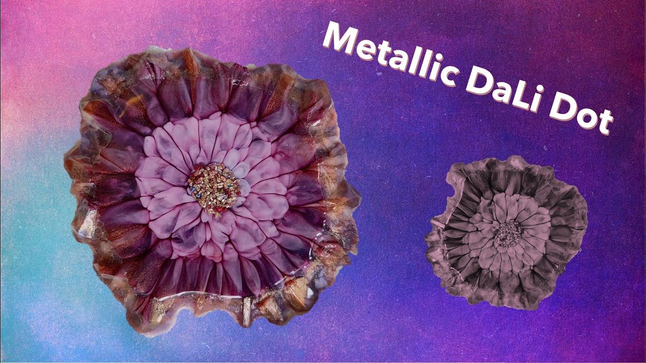 #54_Metallic DaLi Dot Flower  🍇💜 |  Kunstharz