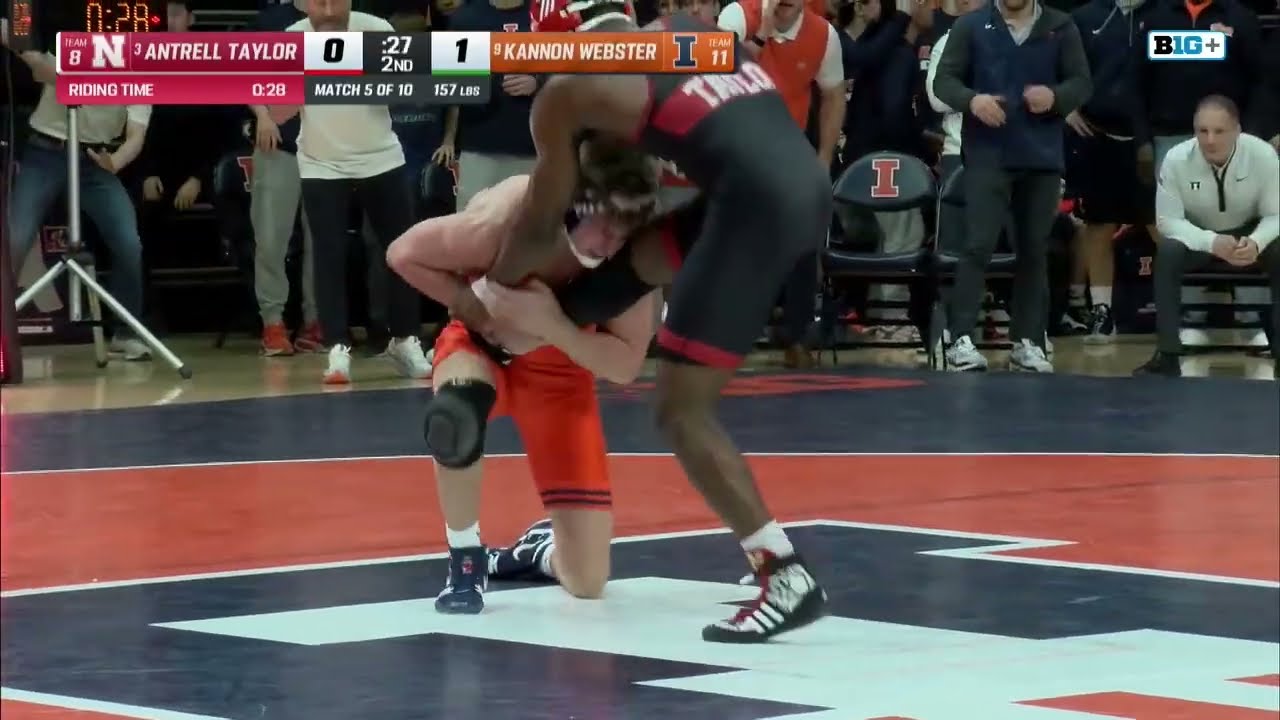 157 lbs: Nebraska's Antrell Taylor vs. Illinois' Kannon Webster | Nebraska Wrestling
