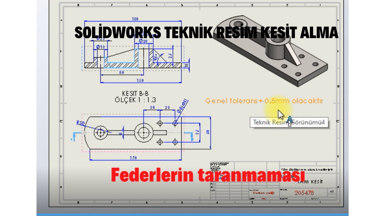 SOLİDWORKS TEKNİK RESİM(DRAWİNG) FEDERLERİN TARANMAMASI(3. DERS)