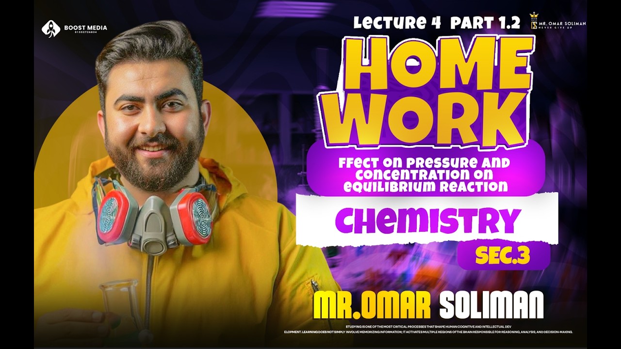 Homework lec 4 part one & two effect on pressure & concentration on equilibrium reaction