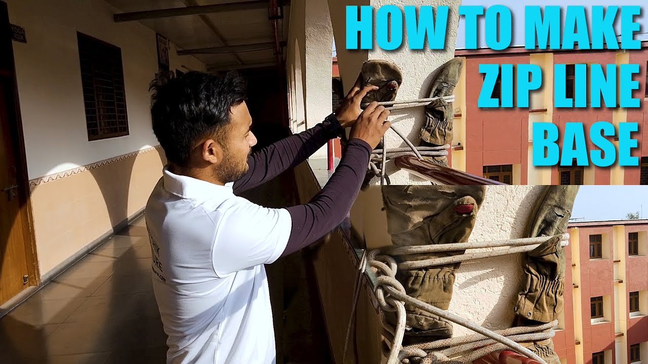 How to make Zip line / how  to make flying fox base. #zipline #flyingfox #mountaineering #adventure.