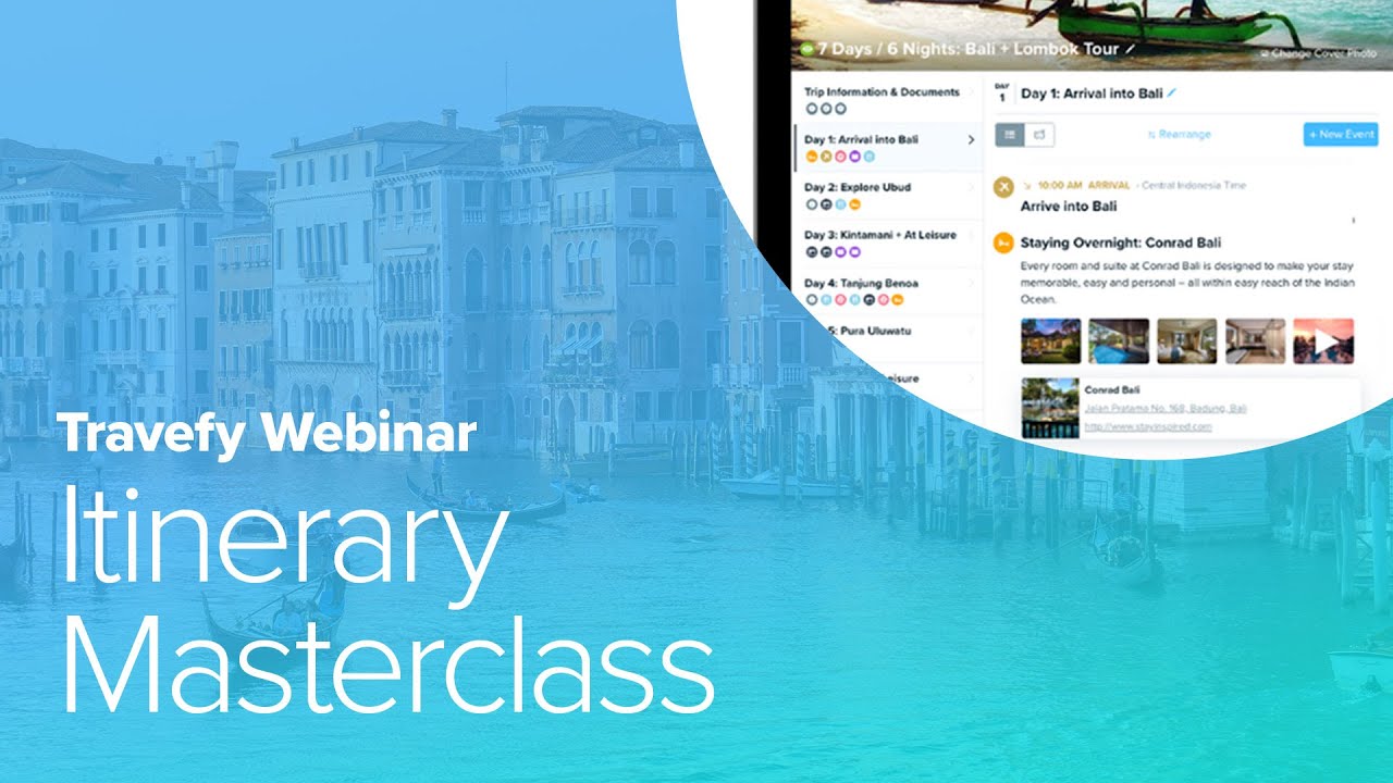 Itinerary Masterclass With Travefy