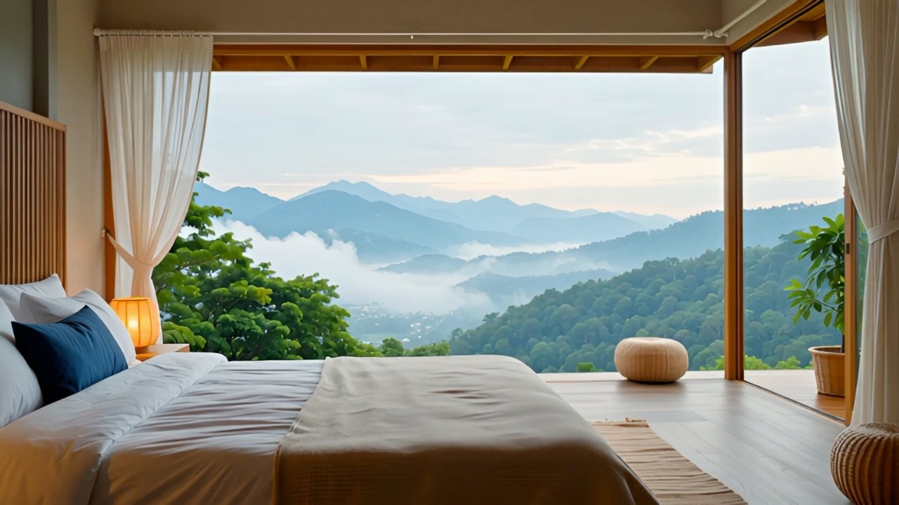 Sleep and Prayer for Rest | Calm Bedroom Ambience | Highland View | Tagaytay Philippines | 1 Hour