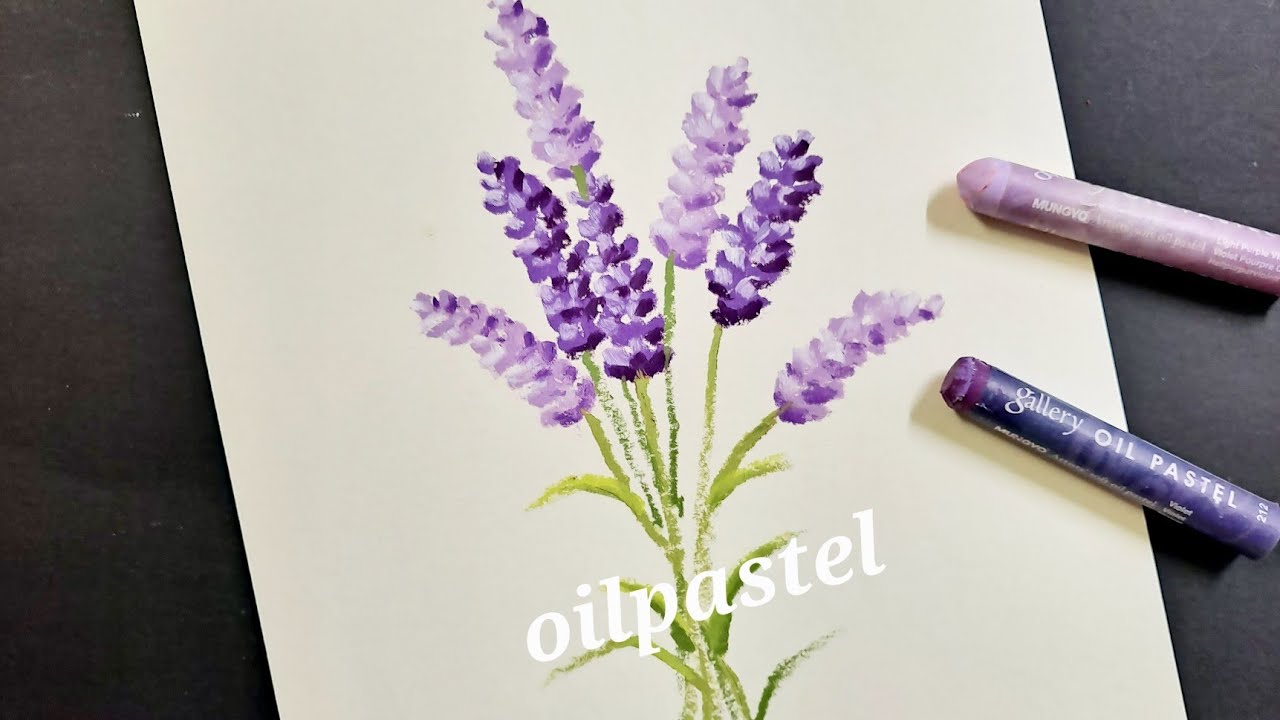 오일파스텔로 라벤더 그리기(초보자가능)Drawing lavender with oil pastels.