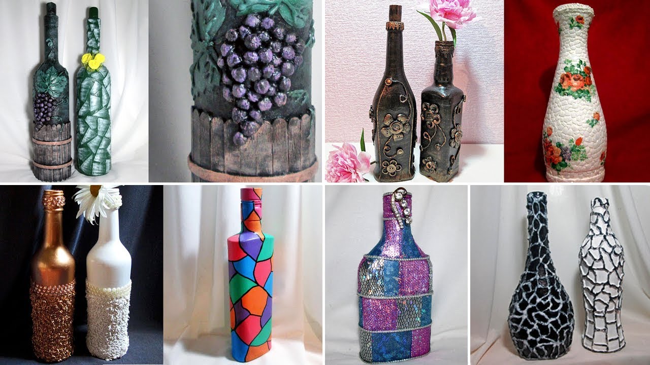 20 wine bottle decor ideas, glass bottle crafts, what to make from bottles
