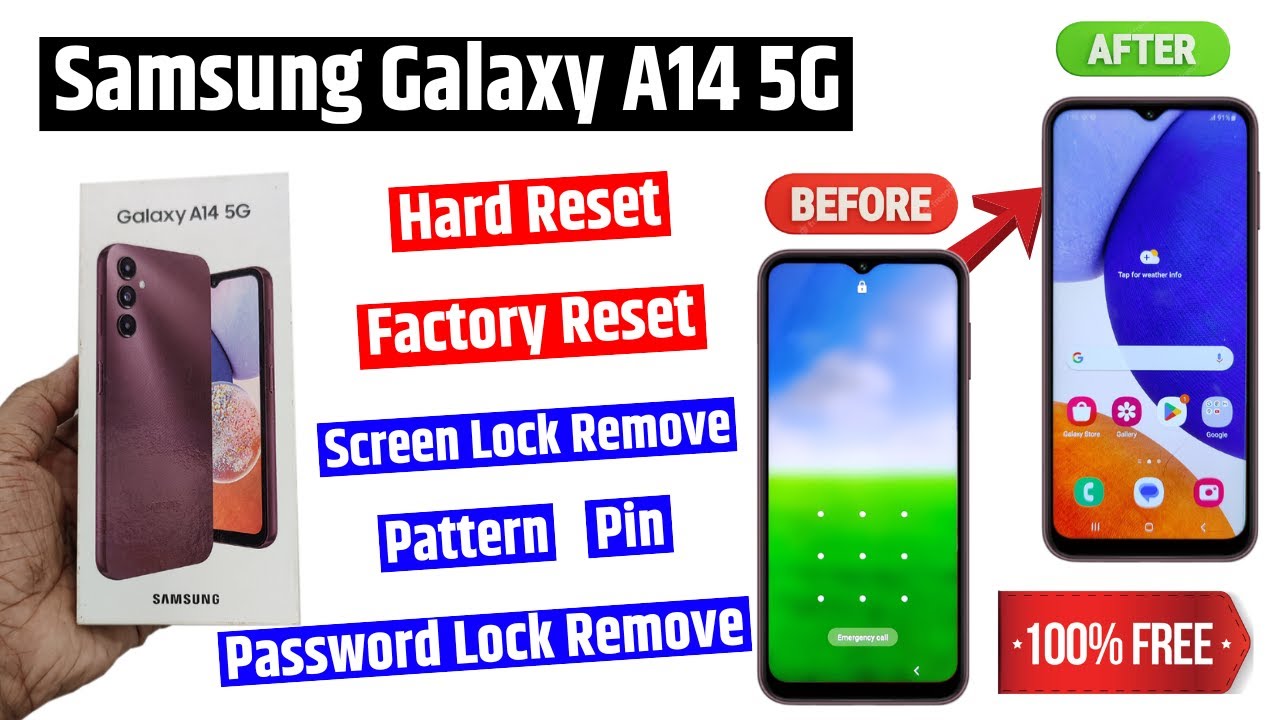Samsung galaxy a14 5g hard reset & remove pin lock, password lock | how to unlock samsung a14 5g