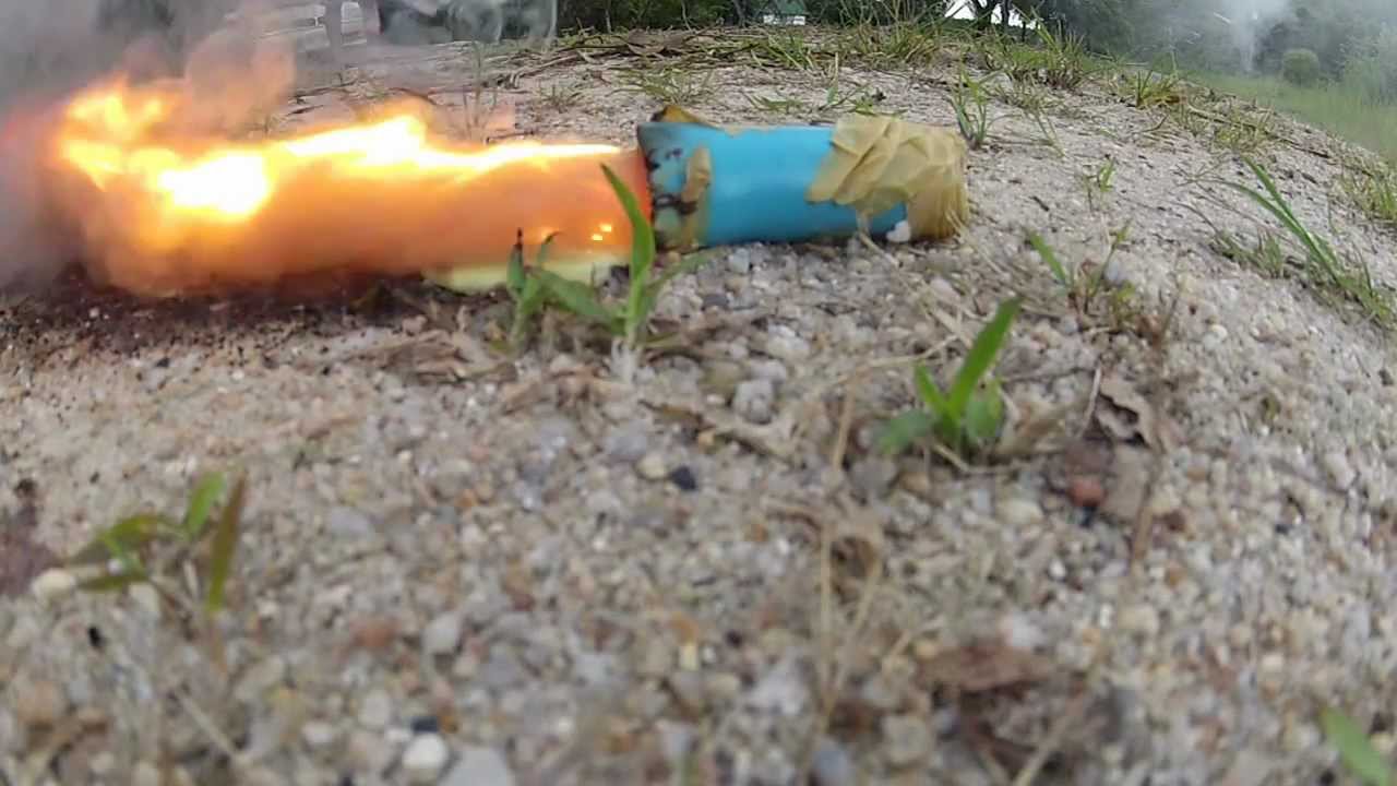 Home Made Smoke Bomb Burn Test 