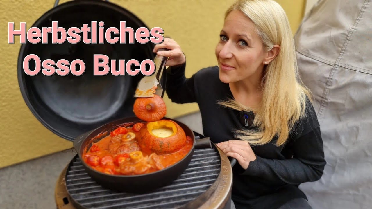 Osso Buco mit gefülltem Kürbis aus dem Char Broil 
