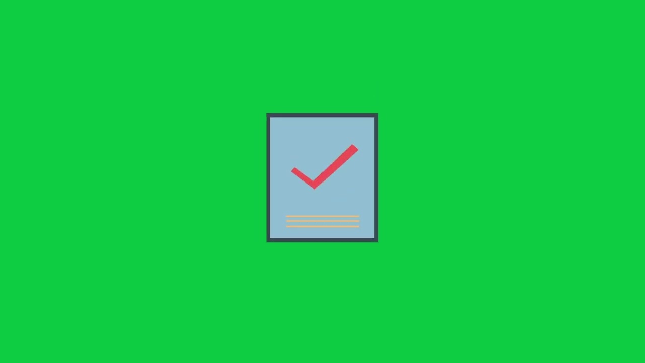 Free Green Screen Certificate Animation - Approval Checkmark Effect