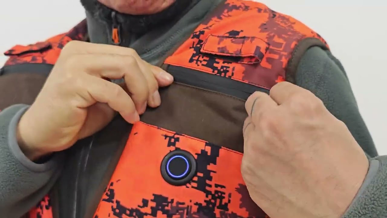 Waterproof Heated Vest Camo Design for Hunting Fishing Hunting Windproof Breathable Hunting