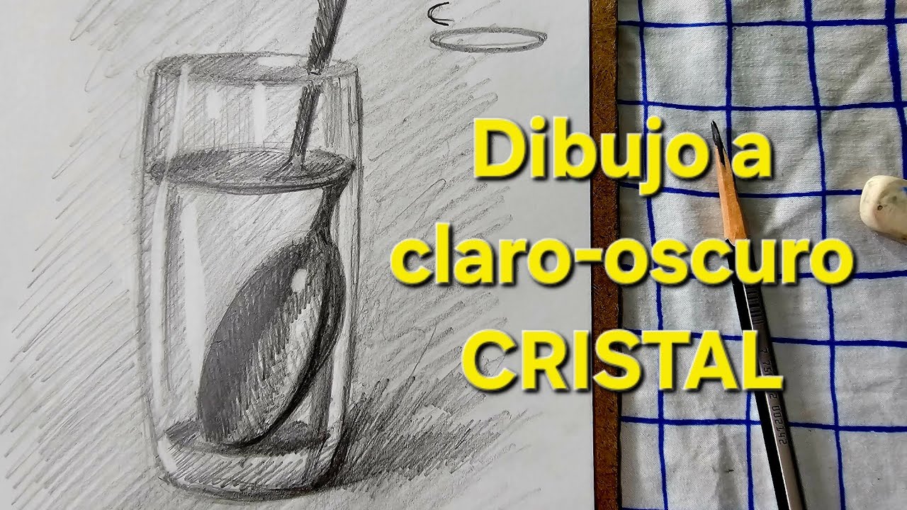 Dibuo de vaso de cristal paso a paso.