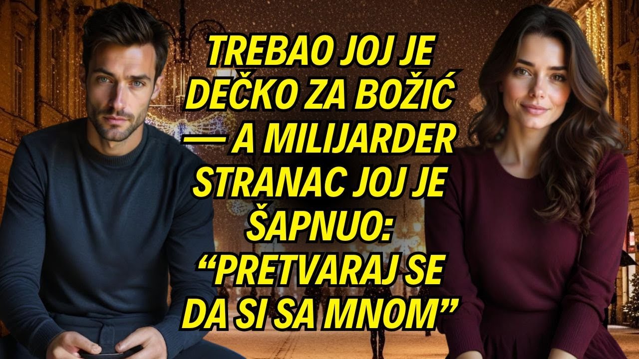 Trebao joj je dečko za Božić — a milijarder stranac joj je šapnuo: “Pretvaraj se da si sa mnom”