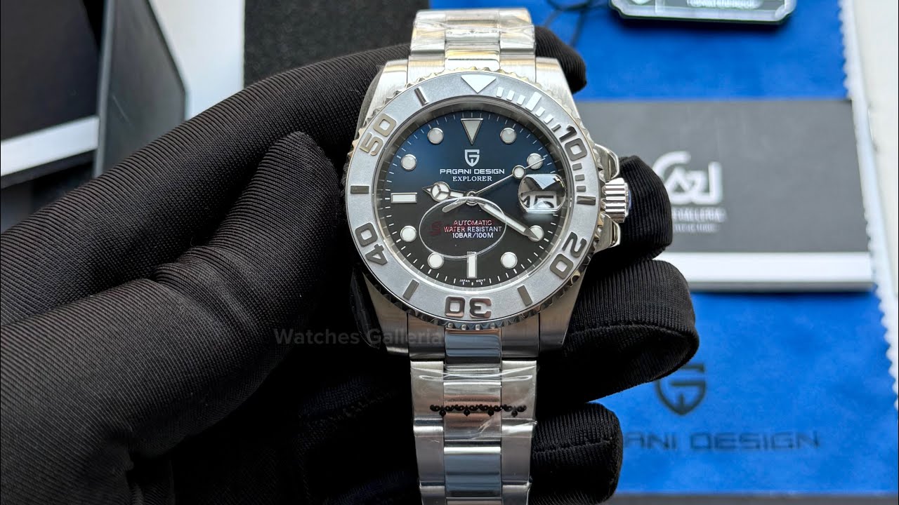 Pagani Design PD1651 Silver Blue | Pagani Design Yachtmaster | Yachtmaster Watch | #pd1651 #pagani