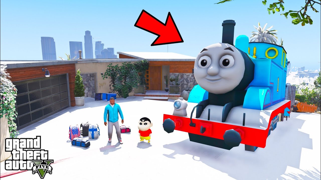 Franklin And Shinchan Start Train Journey From Los Santos To North Yankton IN GTA V