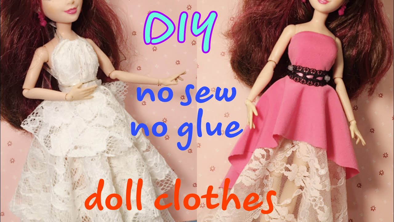 MakingДолларовое платье легко и просто не шить без клея #diyfordolls #diydollclothes #diydolldresses