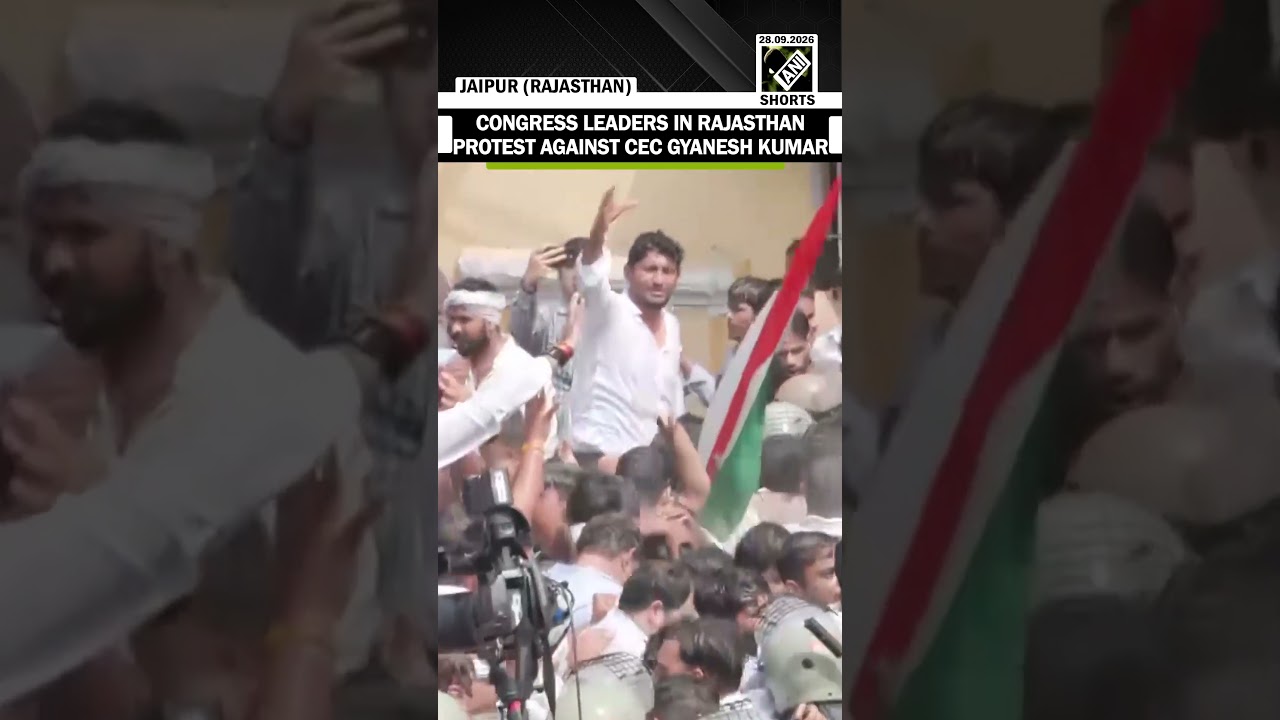 Congress leaders in Rajasthan protest against CEC Gyanesh Kumar in Jaipur