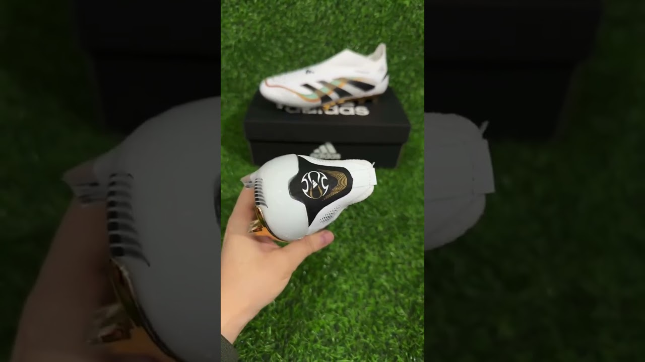 Adidas Predator 25 Elite Laceless FG Firm Ground Soccer Cleats - White/Black/Gold