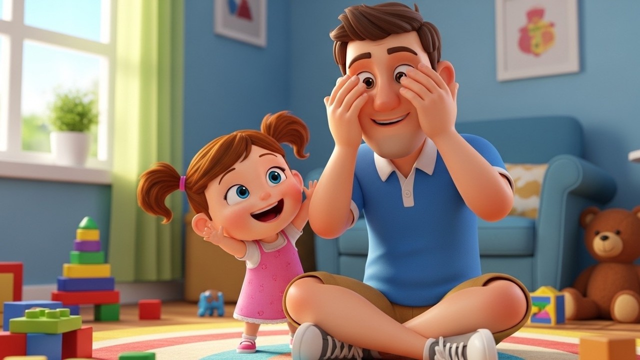Peekaboo Song with Dad 👨‍👧🎵 | Fun Family Nursery Rhyme for Kids | Sing-Along Playtime