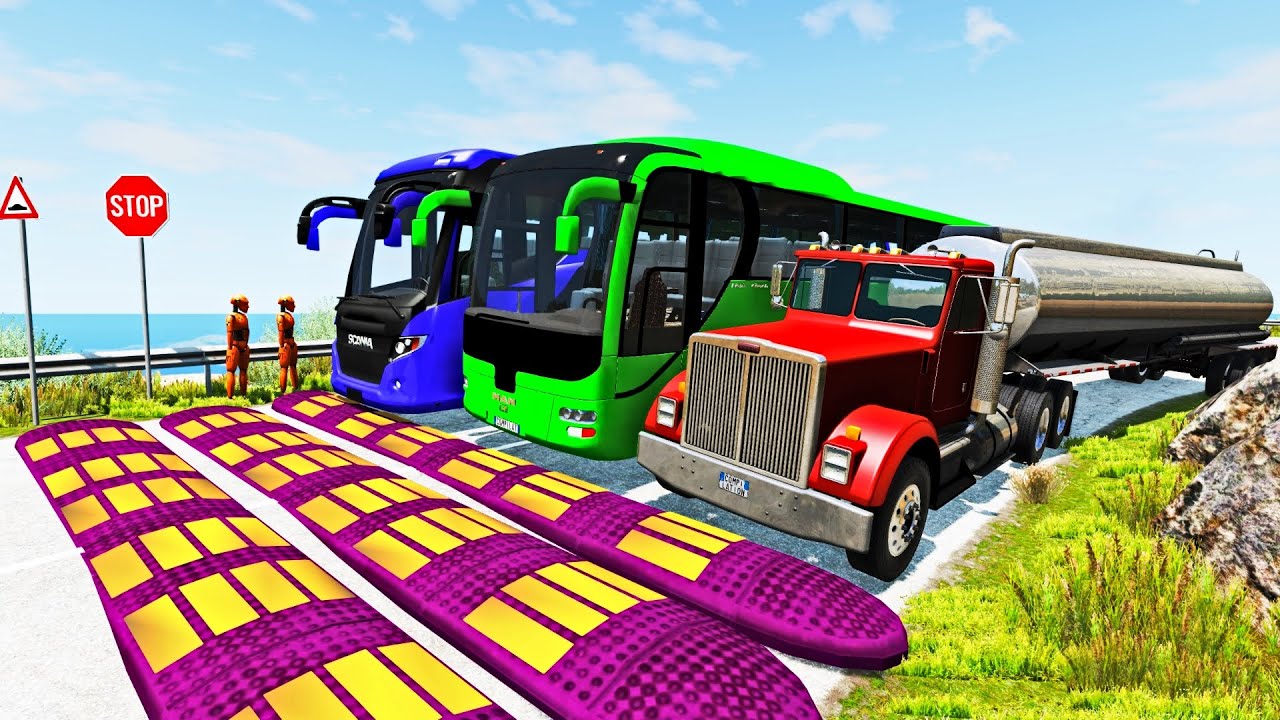Cars vs Massive ⚠️ Speed Bumps⚠️#34 – BeamNG.Drive