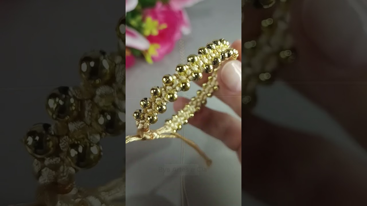 Pulseira ajust&aacute;vel de macrame, passo a passo completo no canal.