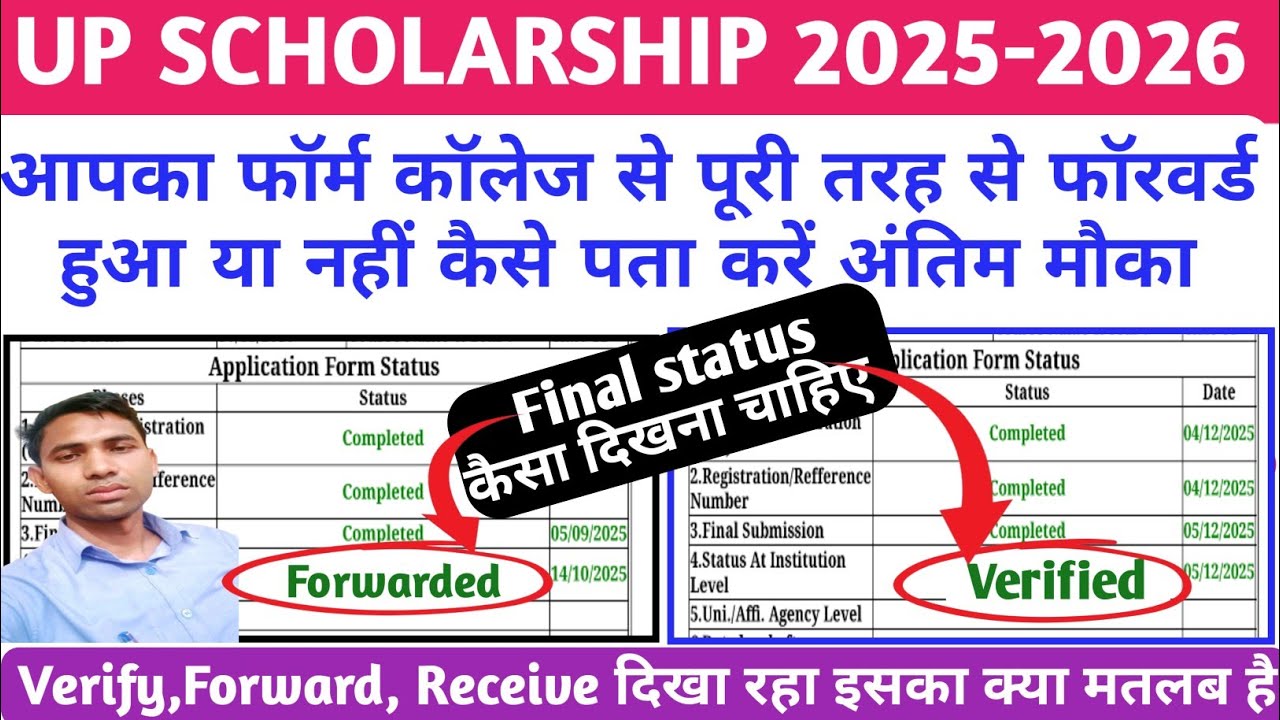 College se form forward hua ya nahi स्कॉलरशिप फॉर्म के स्टेटस में Forward verify का क्या मतलब है