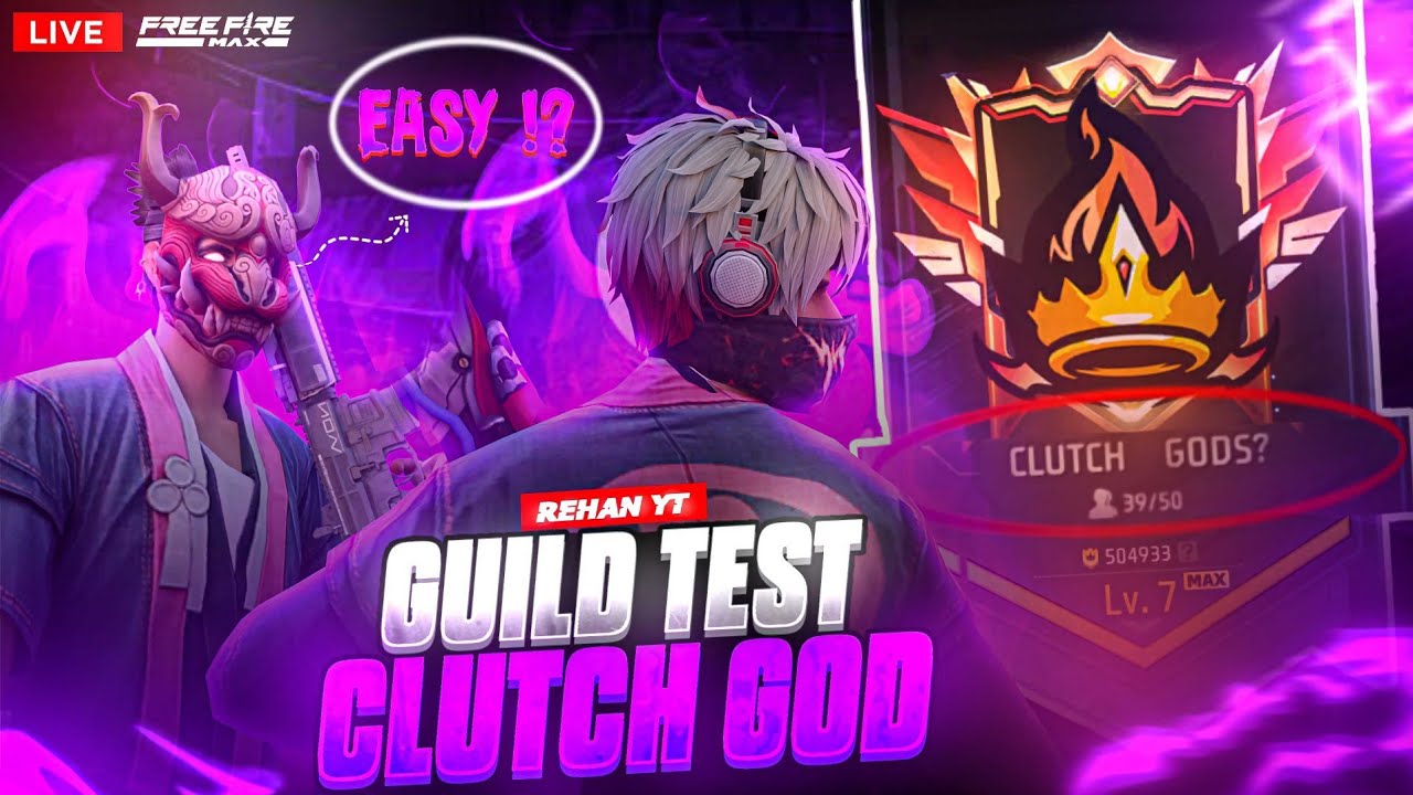 🔴 Free Fire Live Guild Test 🔥 1vs4 Hardest Fight ☠️ | Road to 50K Subscriber ! 🔥 #fflive #girllive