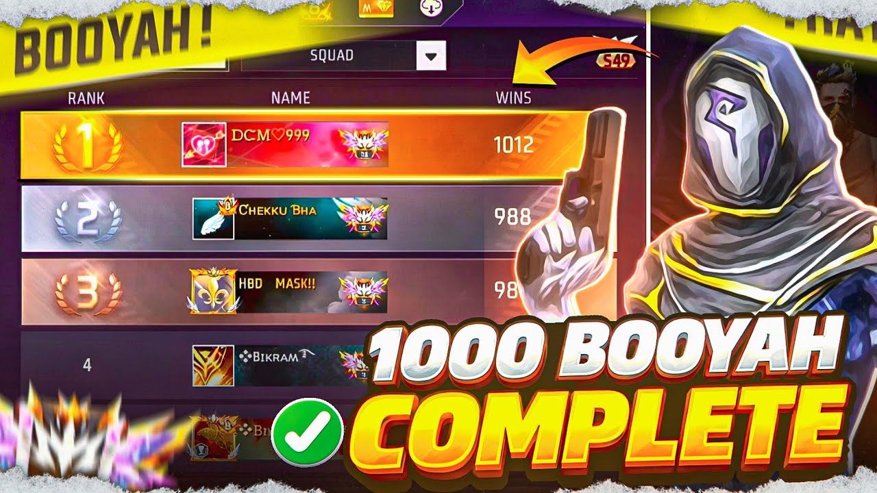 Finally 1000 Booyah Complete ✅ | Squad Rank Pushing 