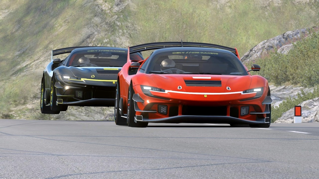 Ferrari SF90 Speciale R vs Hypercars Bugatti Chiron Pur Sport, Bugatti Vision GT, 812 Competizione
