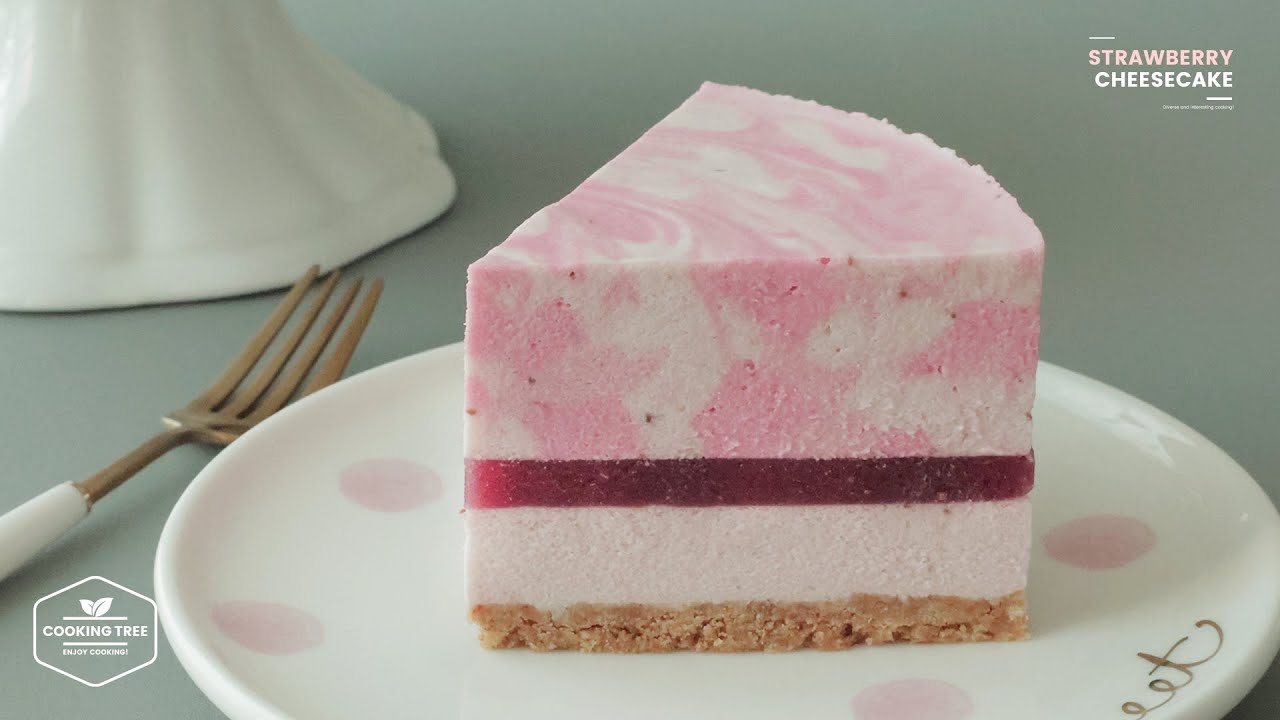 딸기 듬뿍! 노오븐 딸기 치즈케이크 만들기 : No-Bake Strawberry Cheesecake Recipe | Cooking tree