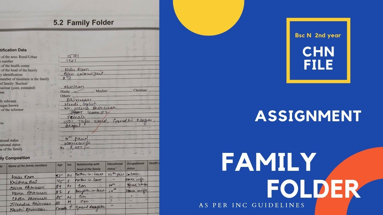 Family folder| Community health nursing| Assignment | Bsc nursing