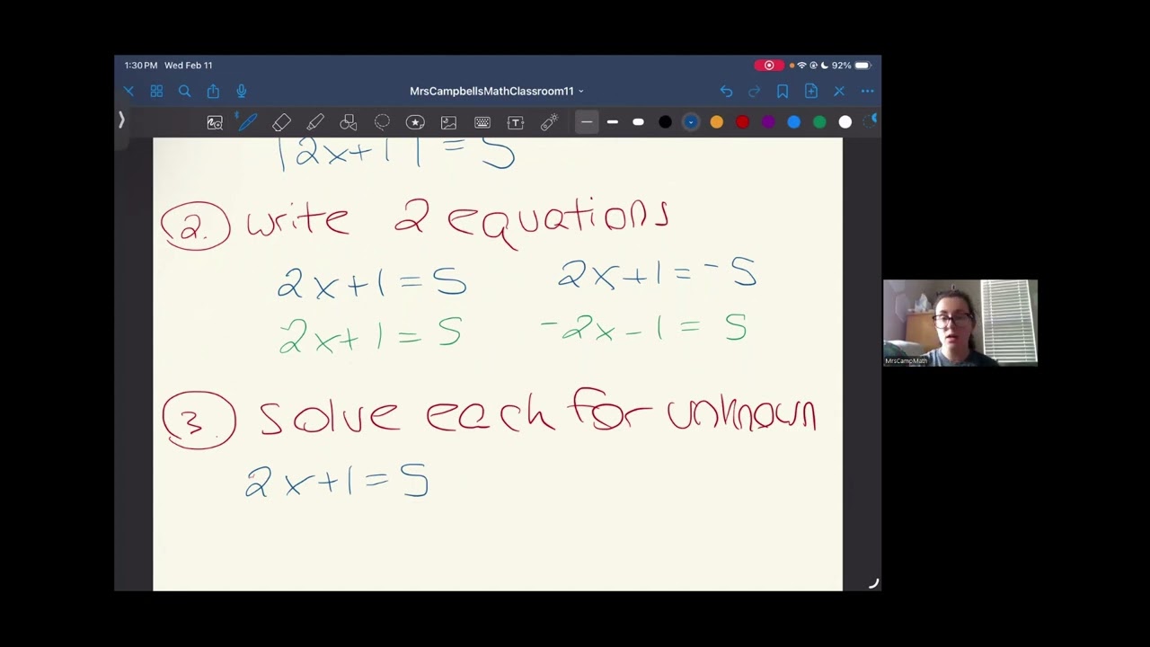 Linear Equations With Absolute Value With MrsCampMath