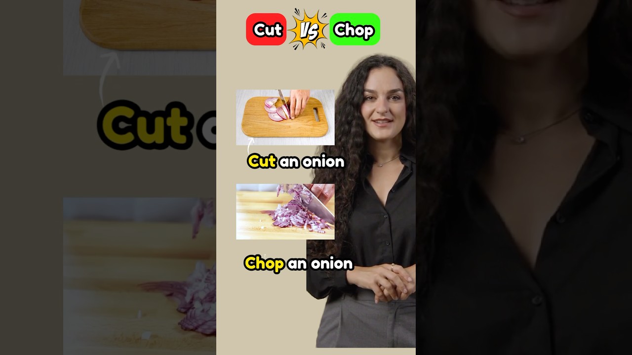 How to use &ldquo;Cut&rdquo; and &ldquo;Chop&rdquo; correctly in English | Vocabulary 🔪 #shorts #english #learnenglish