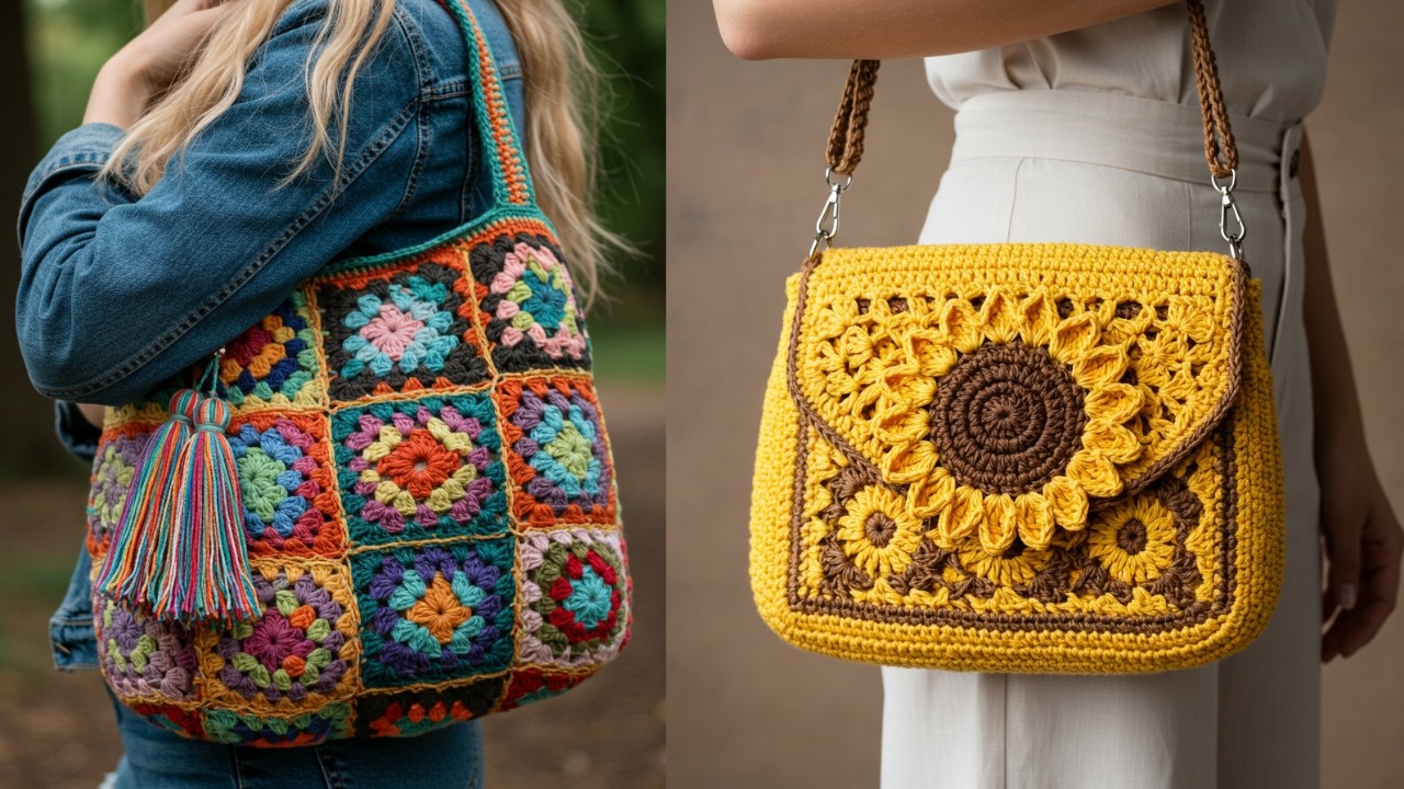 Bolsos en crochet, diseños hermosos, creados con inteligencia artificial #crochet