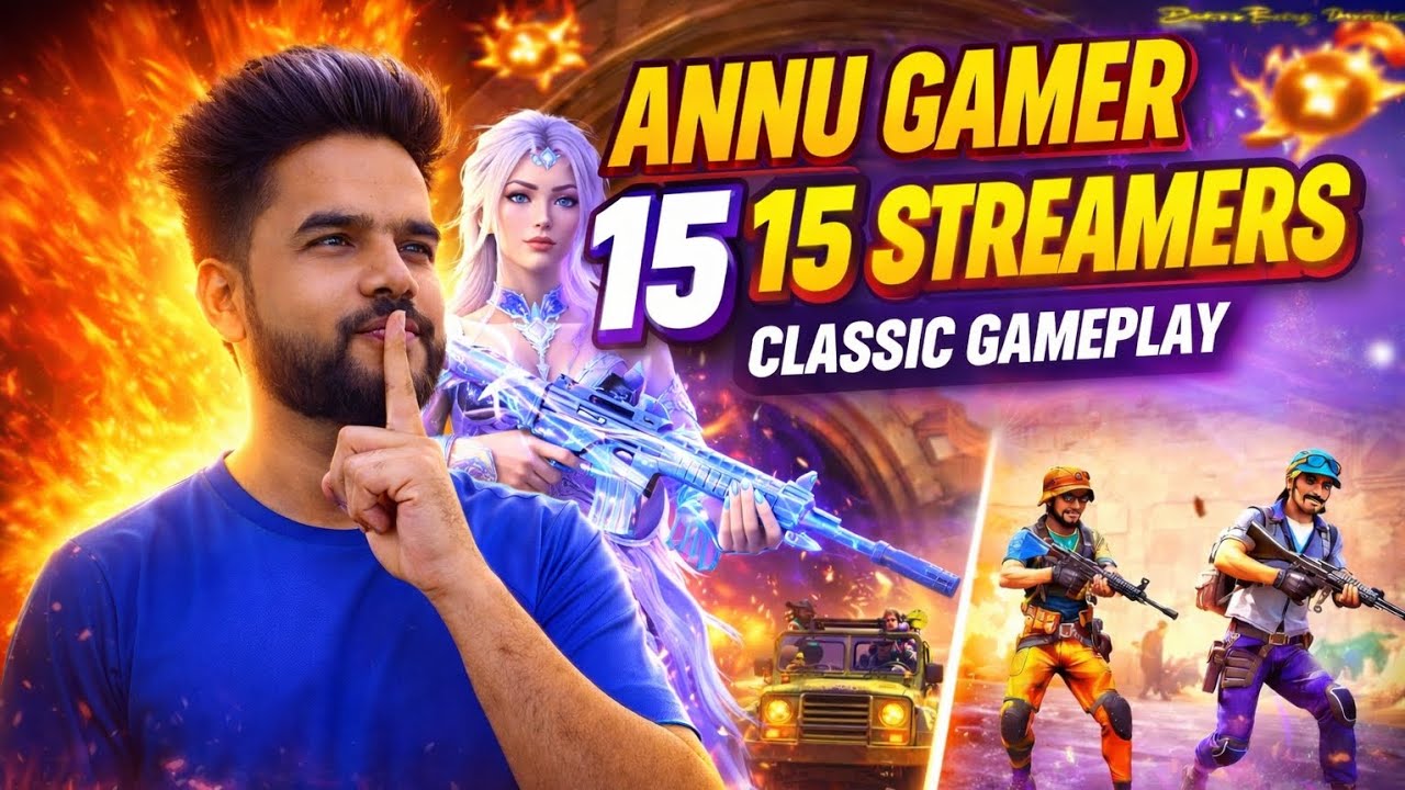 1 Pro Player vs 15 Streamers 😈 | Annu Gamer Dominating Lobby 🔥 BGMI Classic Gameplay