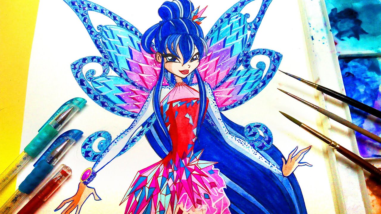 как рисовать Винкс клуб ✥ Musa Tynix ✥ скорость живописи