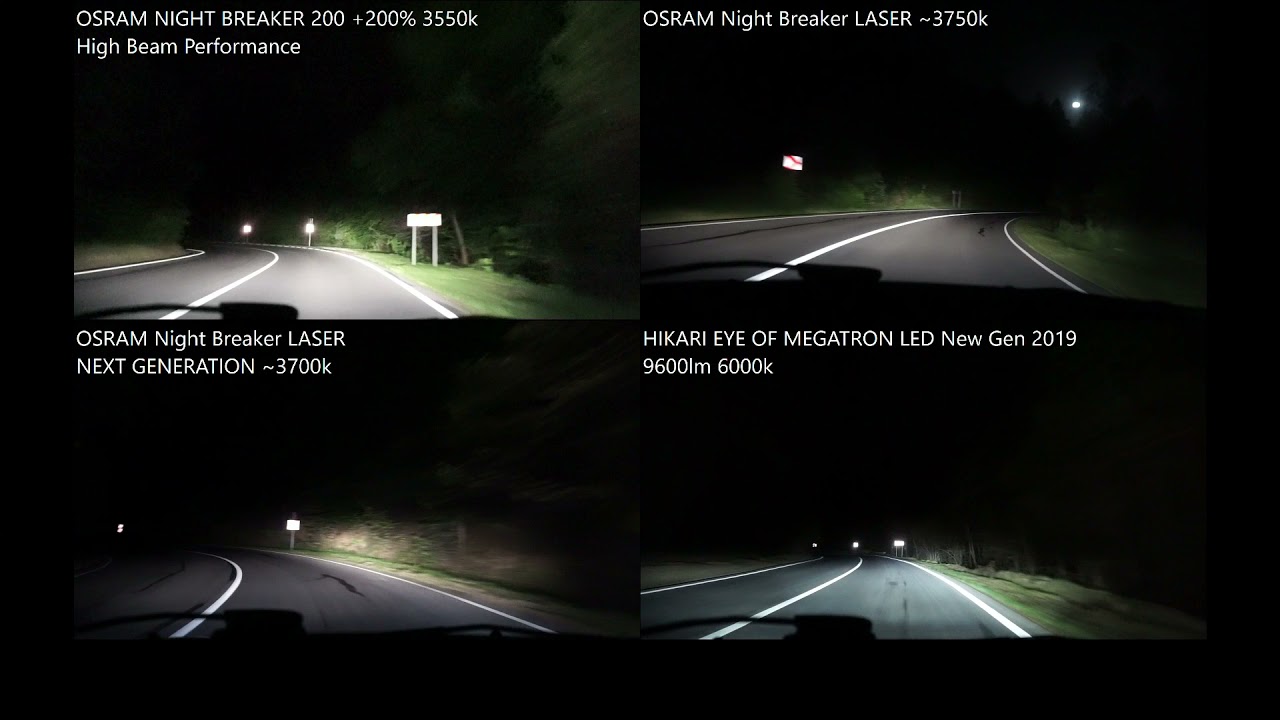 High Beam OSRAM NIGHT BREAKER 200, NB LASER, LASER NEXT GENERATION, HIKARI 9600lm LED