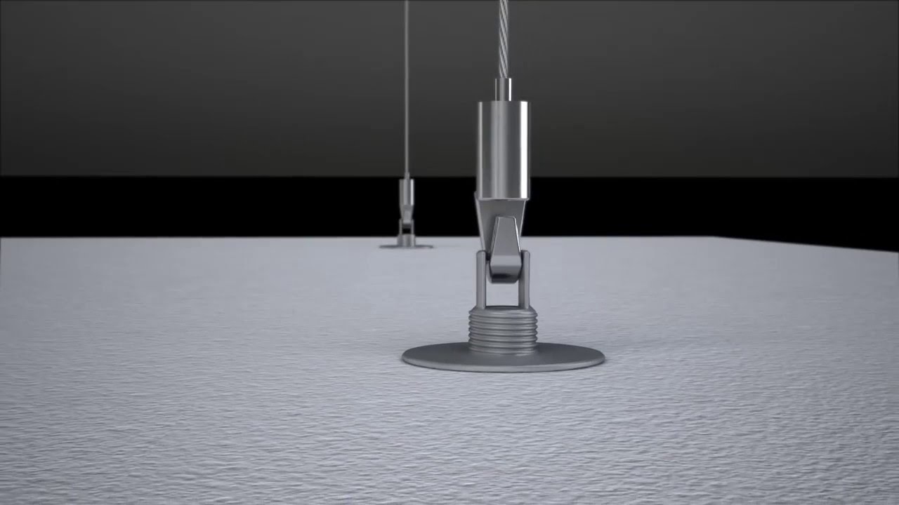 Ecophon Solo&trade;  installation with Connect Adjustable wire hanger