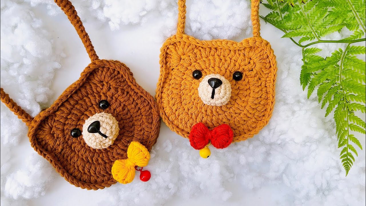 Crochet bag bear 🐻 || Hướng dẫn móc túi gấu đơn giản nhất.