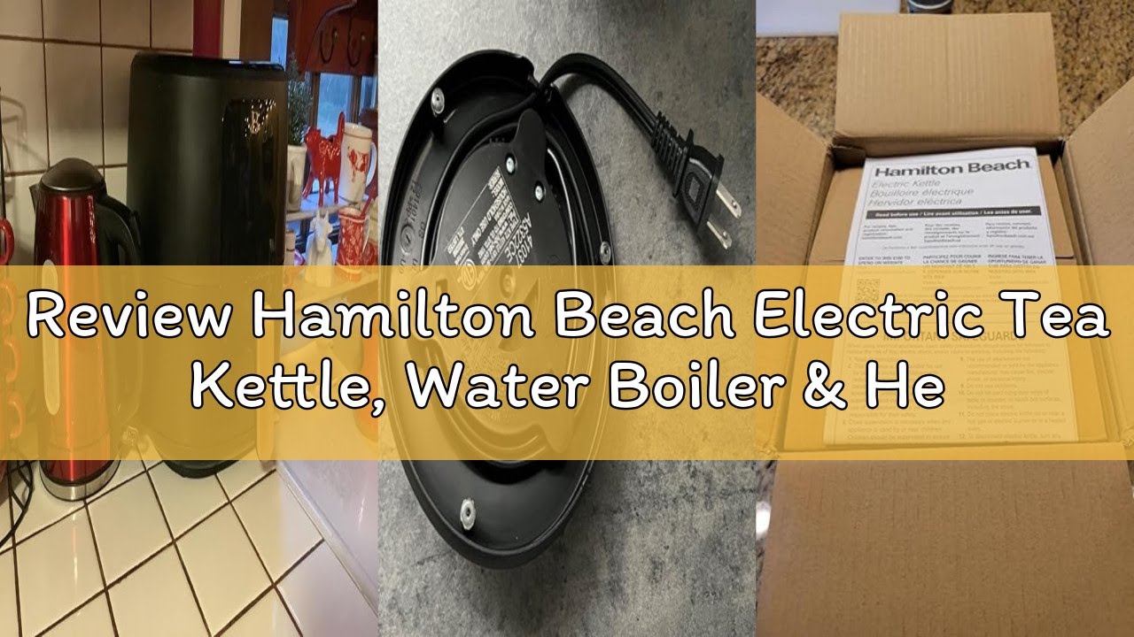 Review Hamilton Beach Electric Tea Kettle, Water Boiler & Heater, 1.7 Liter, Cordless Serving, 1500