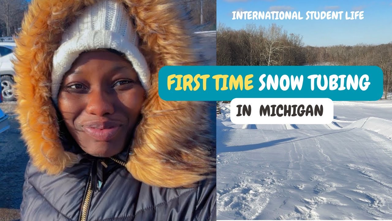 First Time Snow Tubing in Michigan | International Student Winter Vlog